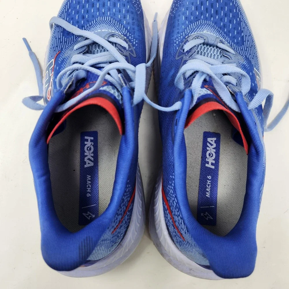 Hoka One One Mach 6 Womens Running Shoes Blue Red 1147810 MLL Size 8B